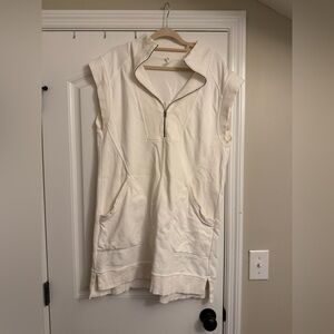 Cream Sleeveless Dress with Zip Detail